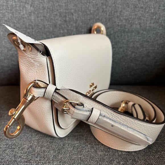 NWT! RARE! COACH Small Jes Messenger With Signature Canvas Strap In Chalk F76698 - Picture 6 of 11